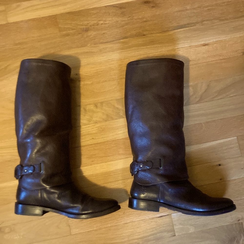 Frye Maxine Loop Boots, Dark Brown, Size 8, EUC!